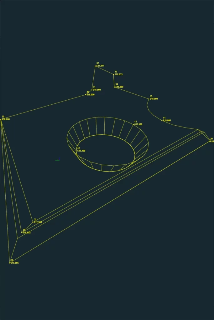 CAD-Zeichnung einer Baugrube